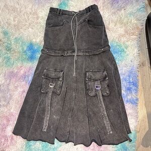 Elegant Charcoal A-Line Skirt